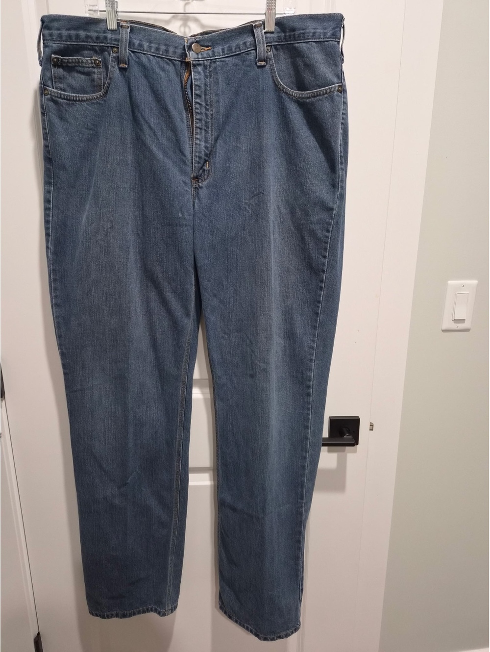 Carhartt 101483 Holter Relaxed Fit Jeans 40x36 Medium Wash Blue Work Denim